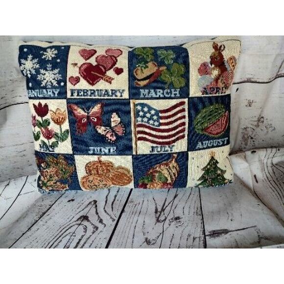 Holiday Pillow Cross Stitch 12 Months Of Holidays Pillow Decor - Picture 1 of 7